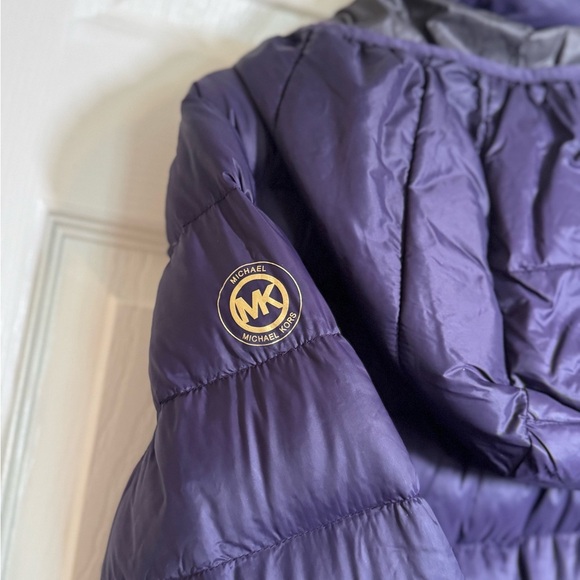 Michael Kors Plum Puffer Jacket with Gold Details - Picture 5 of 13